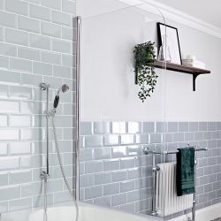 Milano Elizabeth - Traditional Riser Rail Kit with Hand Shower and Integrated Elbow - Chrome and Black (1 Outlet)