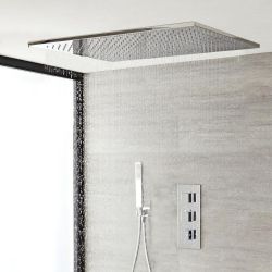 Milano Arvo - Chrome Thermostatic Shower with Large Shower Head and Hand Shower (2 Outlet)