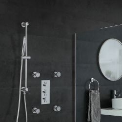 Milano Mirage - Chrome Thermostatic Shower with Hand Shower and Body Jets (2 Outlet)