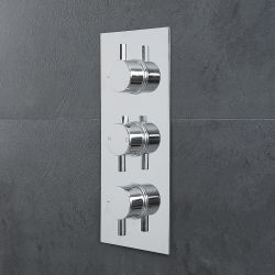 Milano Mirage - Chrome Thermostatic Shower with Diverter, Waterblade Shower Head and Hand Shower (3 Outlet)