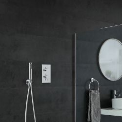 Milano Mirage - Chrome Thermostatic Shower with Pencil Hand Shower Kit (1 Outlet)