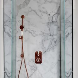 Milano Elizabeth - Brushed Copper Traditional Thermostatic Shower with Round Hand Shower and Riser Rail (1 Outlet)