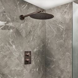 Milano Otto - Modern Thermostatic Shower with Wall Mounted Shower Head - Choice of Finish (1 outlet)