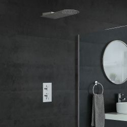 Milano Mirage - Chrome Thermostatic Shower with Diverter and Waterblade Shower Head (2 Outlet)