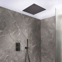 Milano Otto - Modern Thermostatic Shower with Recessed Shower Head and Hand Shower - Choice of Finish (2 Outlets)