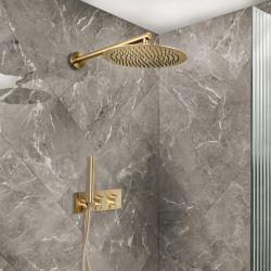 Milano Otto - Modern Thermostatic Shower with Diverter, Shower Head and Hand Shower (2 Outlet) - Choice of Finish