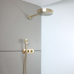 Milano Lune - Thermostatic Diverter Shower Valve with Hand Shower and Shower Head (2 Outlet) - Choice of Finish