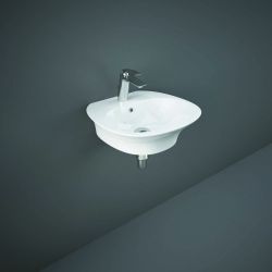 RAK Sensation - Gloss White Modern Wall Hung Basin - 550mm x 460mm (1 Tap-Hole)