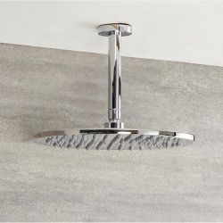 Milano Mirage - 200mm Round Shower Head and Ceiling Arm - Chrome