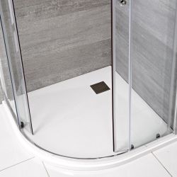 Milano Rasa - Matt White Slate Effect Quadrant Shower Tray - 900mm