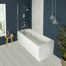 Milano Richmond - Traditional Whirlpool Single Ended Spa Bath with Chrome Screen - Choice of Sizes and Panels