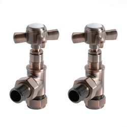 Milano - Traditional Angled Radiator Valves (Pair) - Choice of Finish