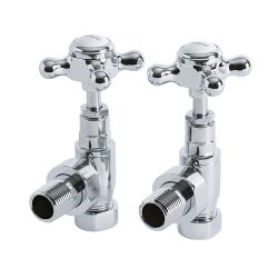 Milano - Chrome Traditional Angled Radiator Valves (Pair)