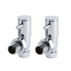 Milano - Chrome Minimalist Angled Radiator Valves (Pair)