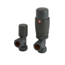 Milano - Thermostatic Angled Radiator Valve and Lockshield - Choice of Finish