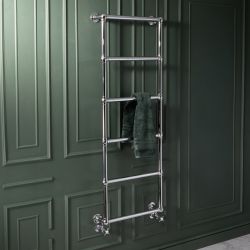Milano Derwent - Wall Mounted Traditional Chrome Minimalist Heated Towel Rail - Choice of Size