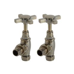 Milano - Dark Brushed Brass Traditional Angled Radiator Valves