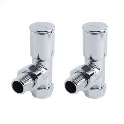 Milano - Chrome Modern Angled Radiator Valves (Pair)