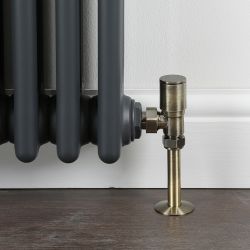 Milano - Dark Brushed Brass Modern Angled Radiator Valves