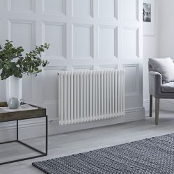 Milano Windsor - Traditional White Horizontal Double Column Electric Radiator - 600mm x 1010mm - with Choice of Wi-Fi Thermostat