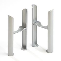 Milano Windsor - Metallic Silver Floor-Mounting Feet for Traditional 3 Column Windsor Radiators