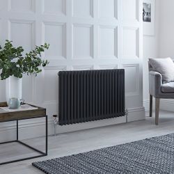 Milano Windsor - Anthracite Horizontal Traditional Column Radiator - (Double Column) - Choice of Size