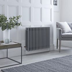 Milano Windsor - Anthracite Horizontal Traditional Four Column Radiator - Choice of Size