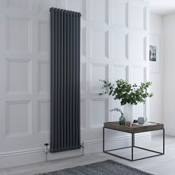 Milano Windsor - Anthracite 1800mm Vertical Traditional Column Radiator - (Double Column) - Choice of Size