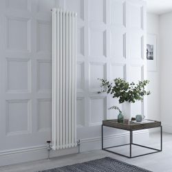 Milano Windsor - White Vertical Traditional Double Column Radiator - Choice of Size and Feet