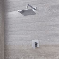 Milano Hunston - Chrome Shower with Wall Mounted Shower Head (1 Outlet)