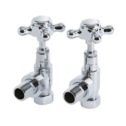 Milano Select - Chrome Traditional Angled Radiator Valves - (Pair)