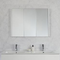 Milano Lurus - White Modern Mirrored Cabinet - 900mm x 650mm