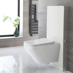 Milano Arca - White 500mm Compact WC Unit with Farington Rimless Toilet