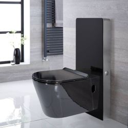 Milano Arca - Black 500mm Compact WC Unit with Nero Toilet