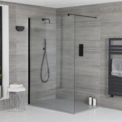 Milano Nero - Walk-In Shower Enclosure with Slate Tray - Choice of Sizes