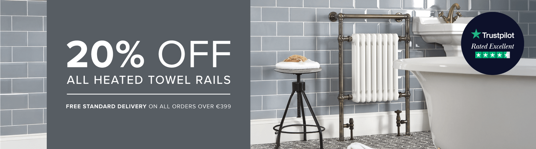 Sale 20% off all Heated Towel Rails - click here