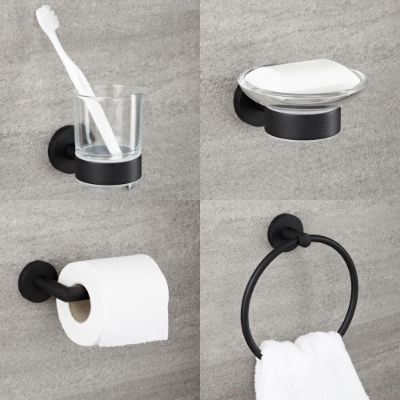 Barton 3 Shelves Toilet Bathroom Space Saver Towel Storage Rack Organizer  Black 