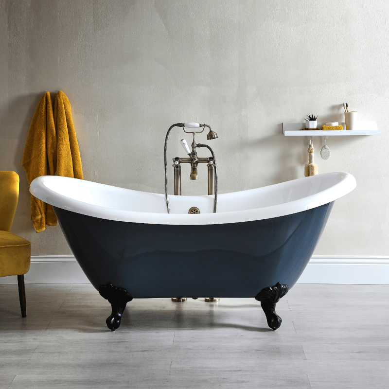 Milano Hest traditional freestanding bath in stone grey